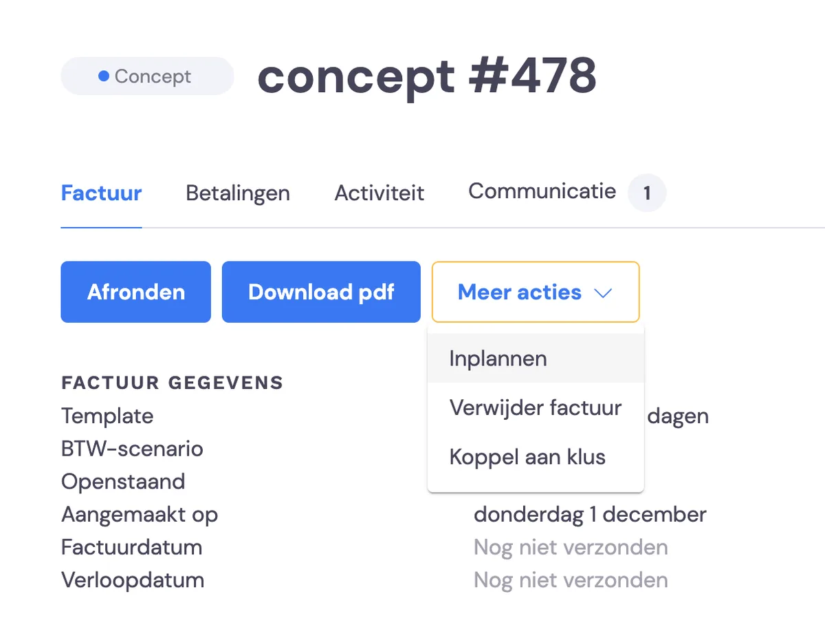 Invoice status: screenshot 1