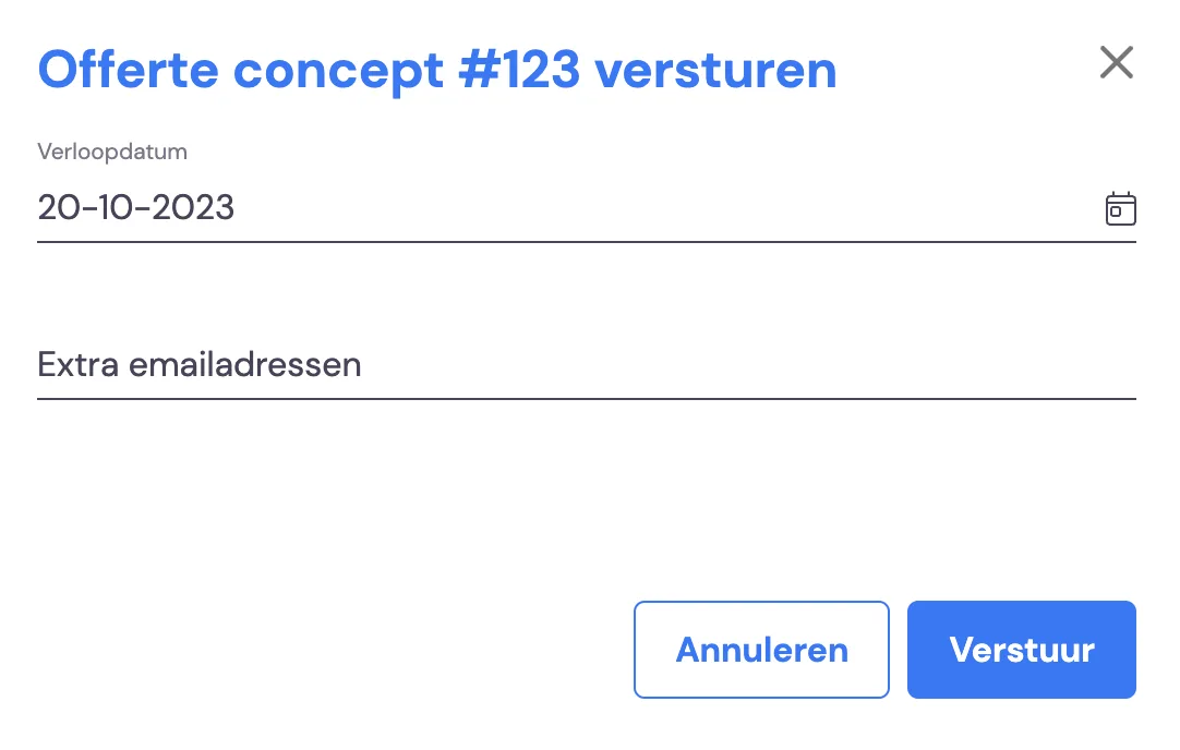 Status van Offerte: schermafbeelding 4
