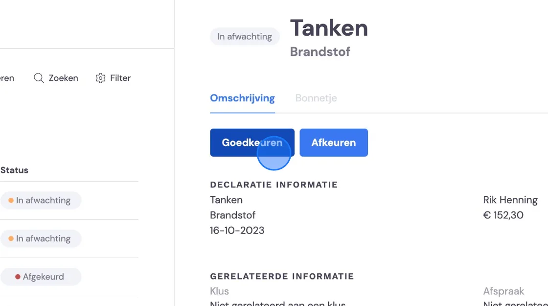 Spesenabrechnung eines Mitarbeiters verarbeiten: Screenshot 4