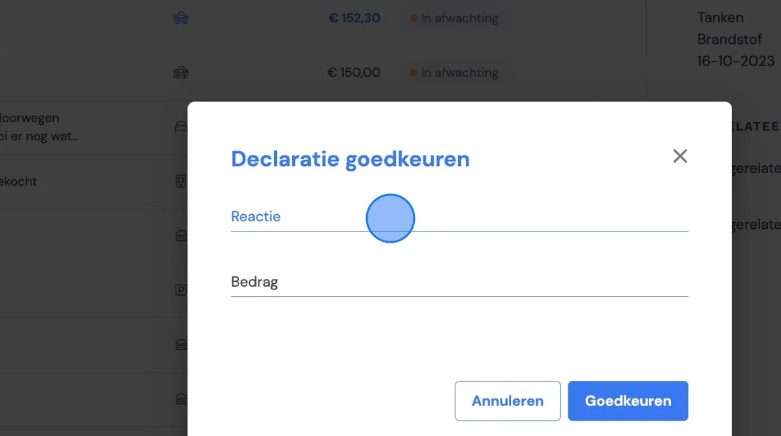 Spesenabrechnung eines Mitarbeiters verarbeiten: Screenshot 5