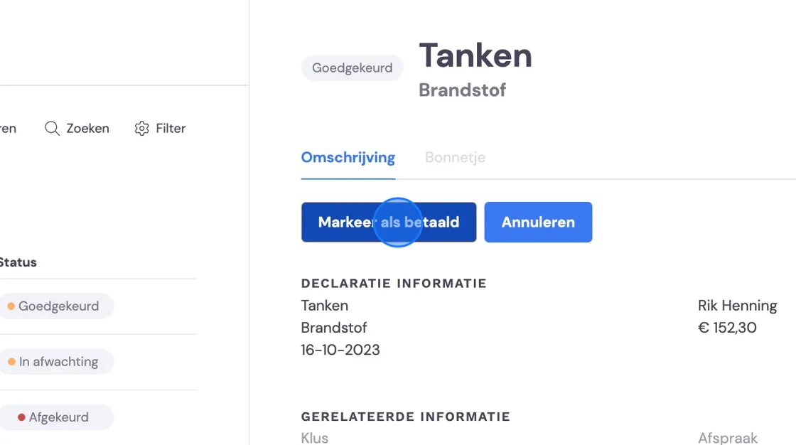 Spesenabrechnung eines Mitarbeiters verarbeiten: Screenshot 7