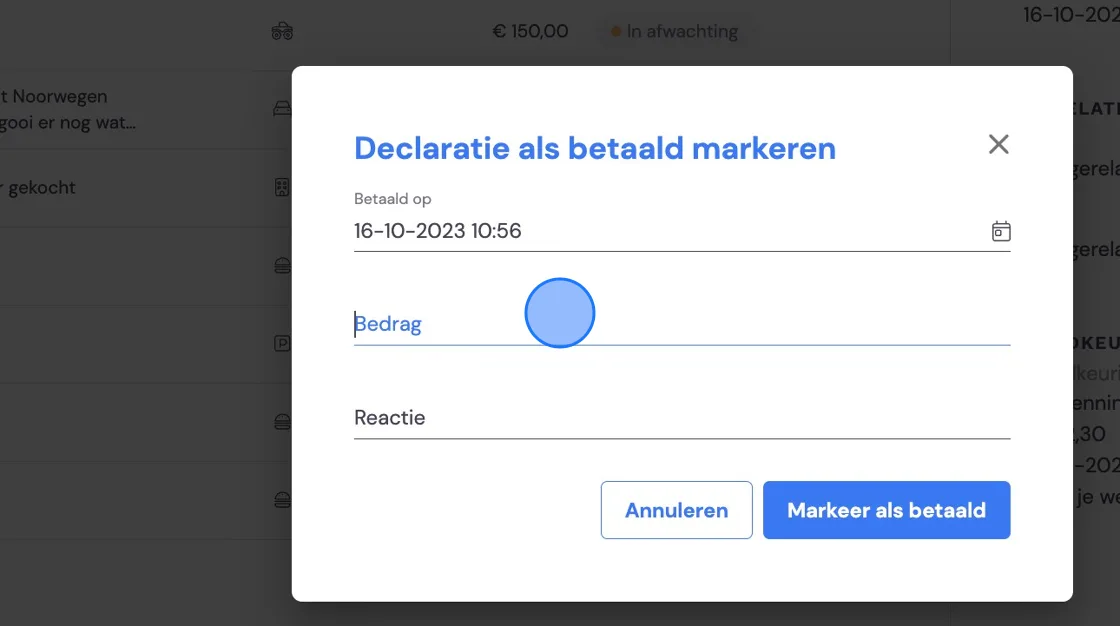 Spesenabrechnung eines Mitarbeiters verarbeiten: Screenshot 8