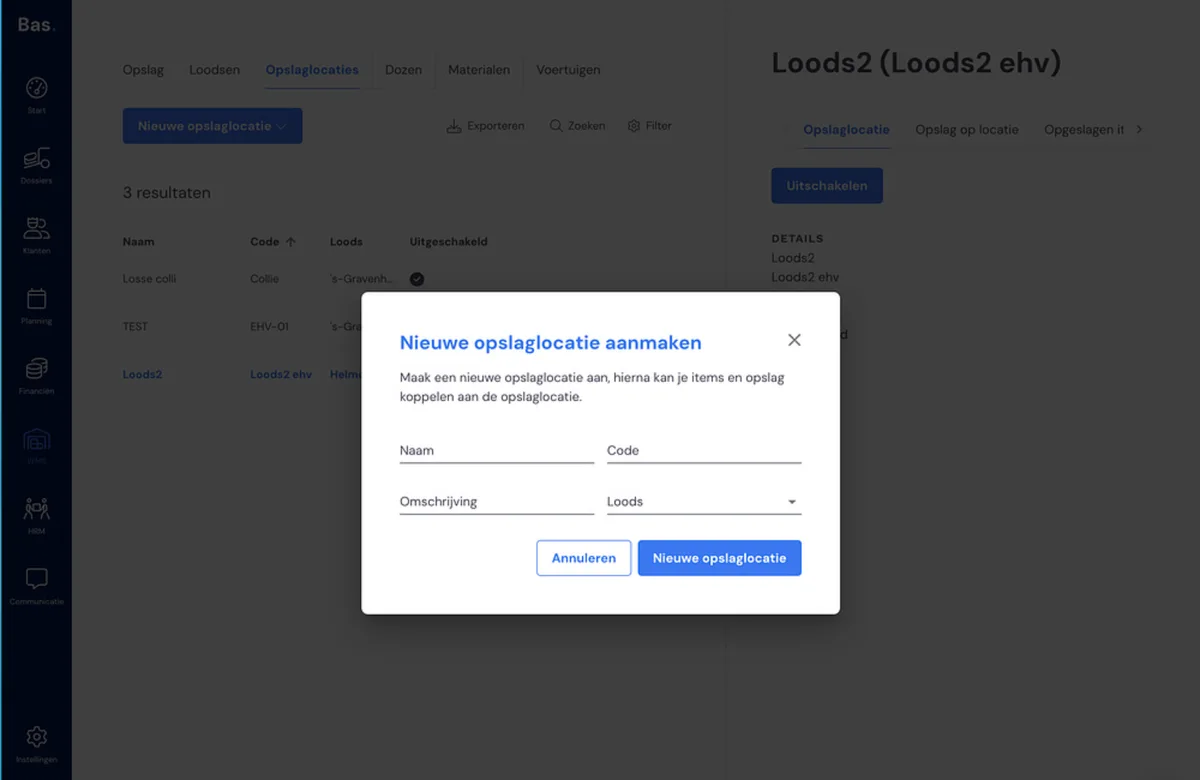 Beheer je opslaglocaties: schermafbeelding 2