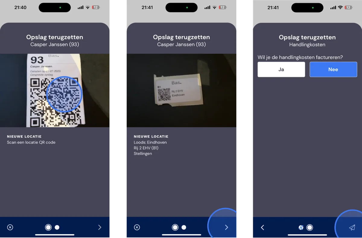 Tracking storage (via the app): screenshot 16