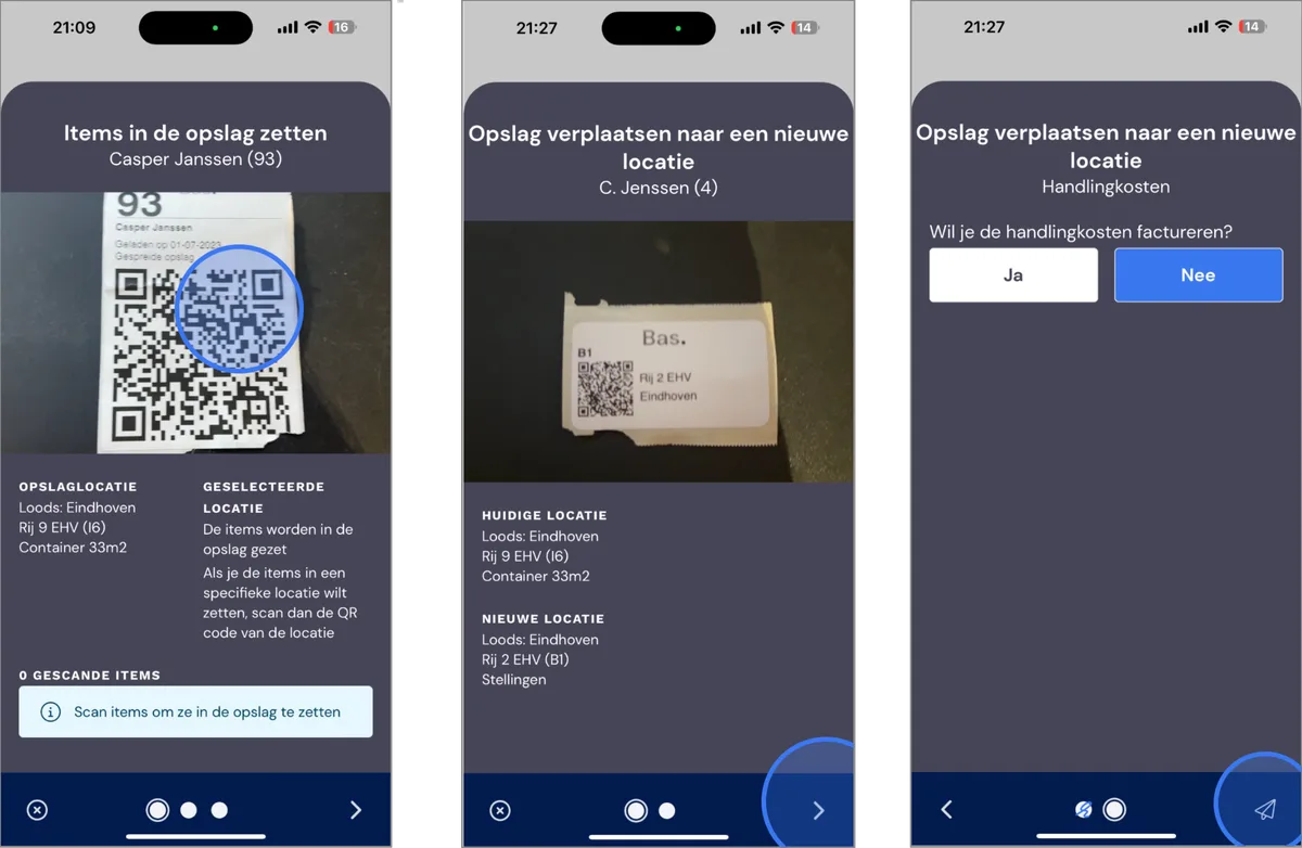 Tracking storage (via the app): screenshot 3
