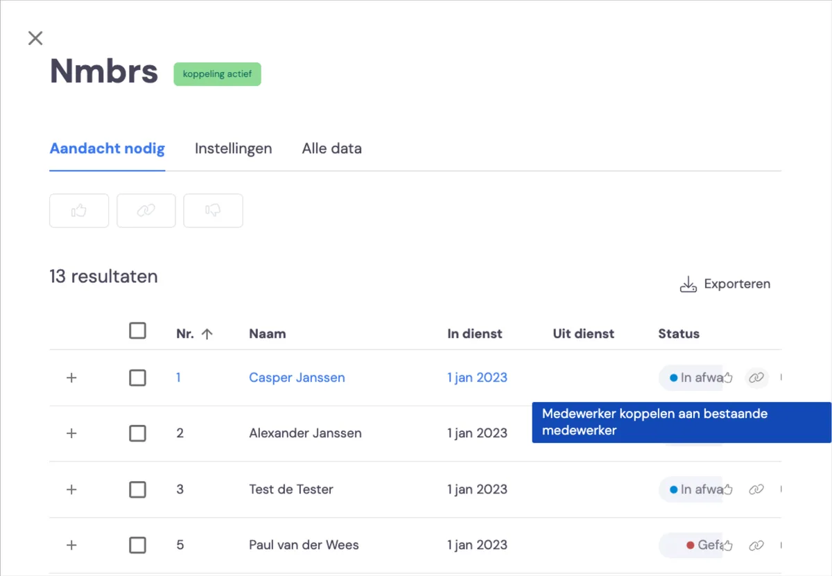 Nmbrs-Integration - Mitarbeiter - September 2024: Screenshot 3