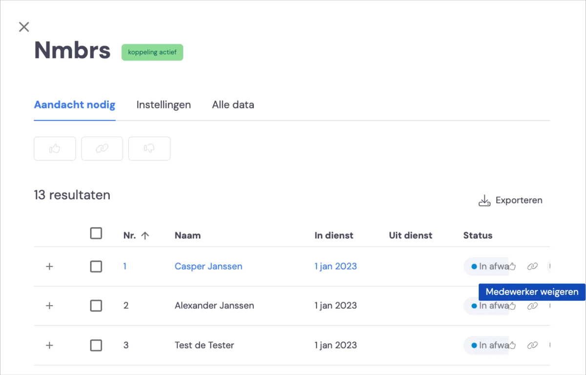 Nmbrs-Integration - Mitarbeiter - September 2024: Screenshot 4