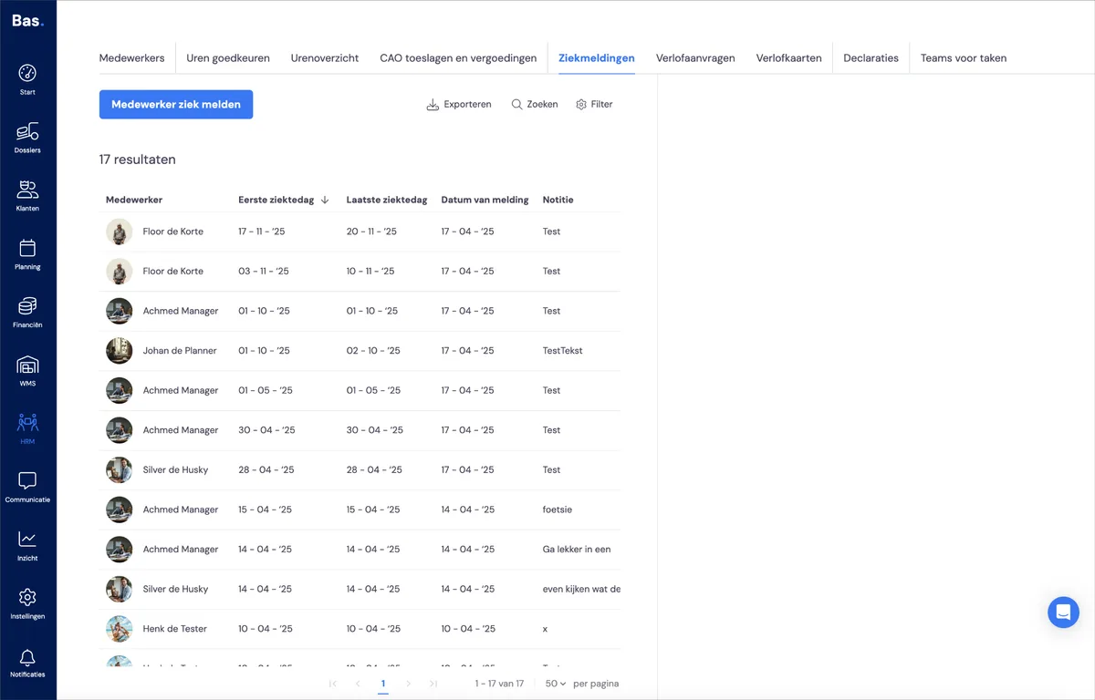 Krankmeldung registrieren: Screenshot 1