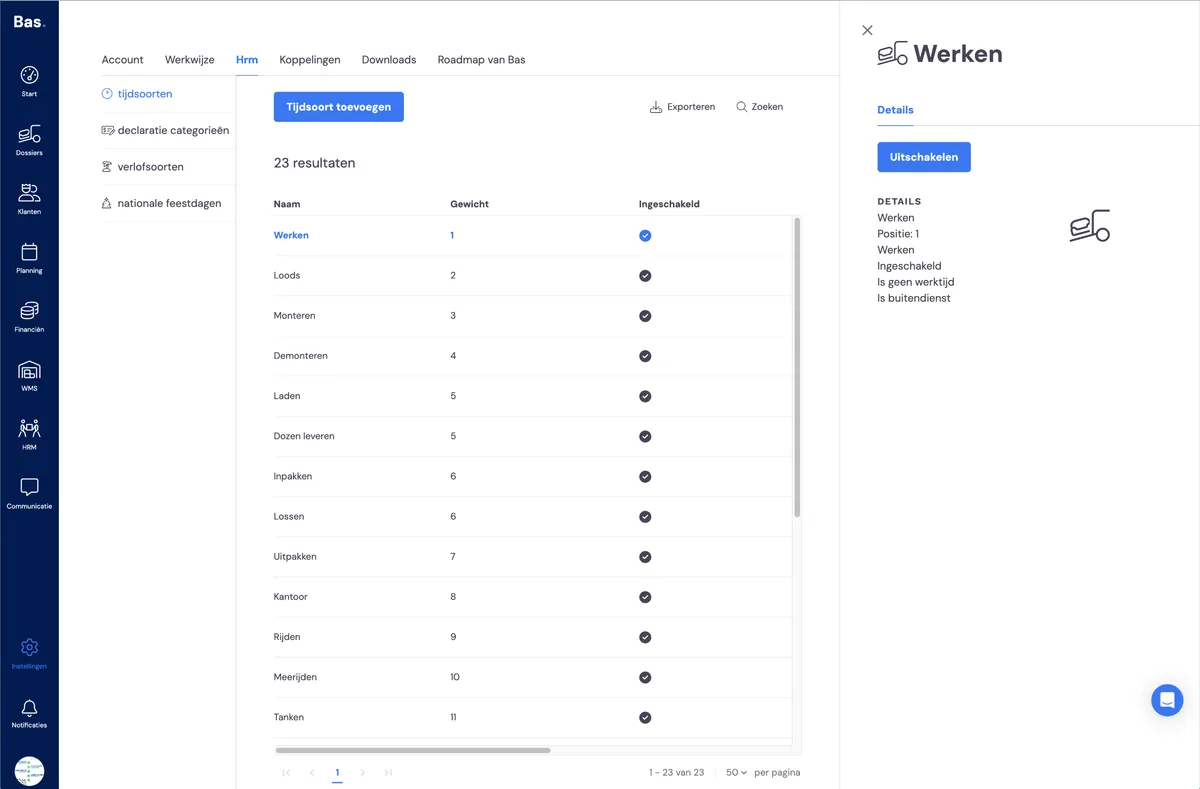 Time types, expenses and leave types: screenshot 1