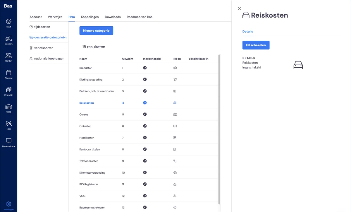 Time types, expenses and leave types: screenshot 2