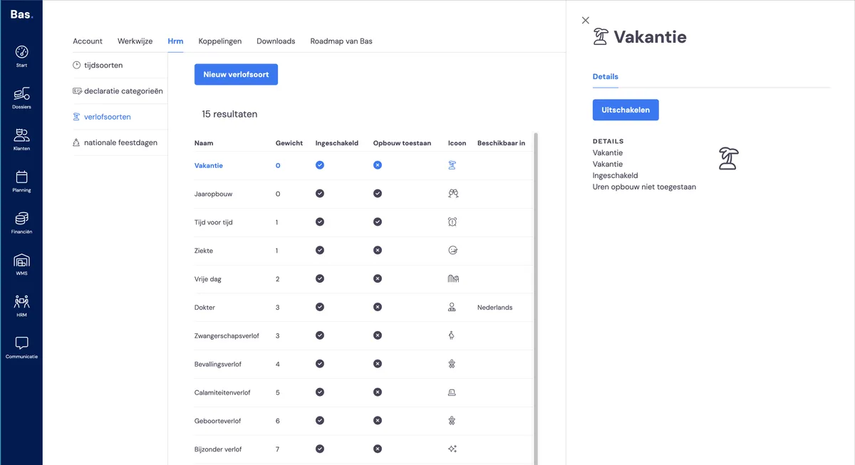 Time types, expenses and leave types: screenshot 3