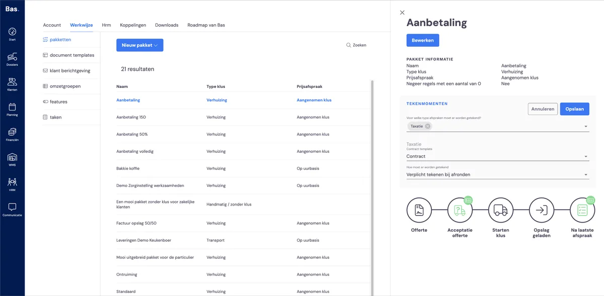 Invoicing moments, signing moments, standard rules, discount: screenshot 5