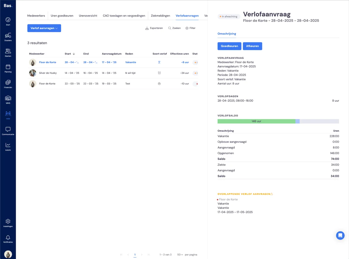 Register leave: screenshot 1