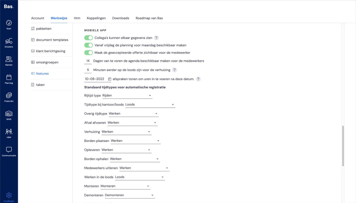 Mobile app: privacy and scheduling: screenshot 1