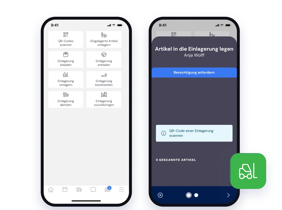 Die Mitarbeiter-App für die Einlagerung: einlagern, auslagern, umlagern und scannen
