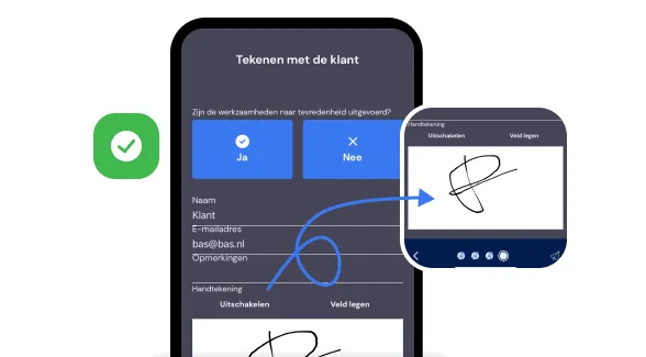Capture d’écran : Le chef d'équipe peut faire signer &amp; payer le client directement