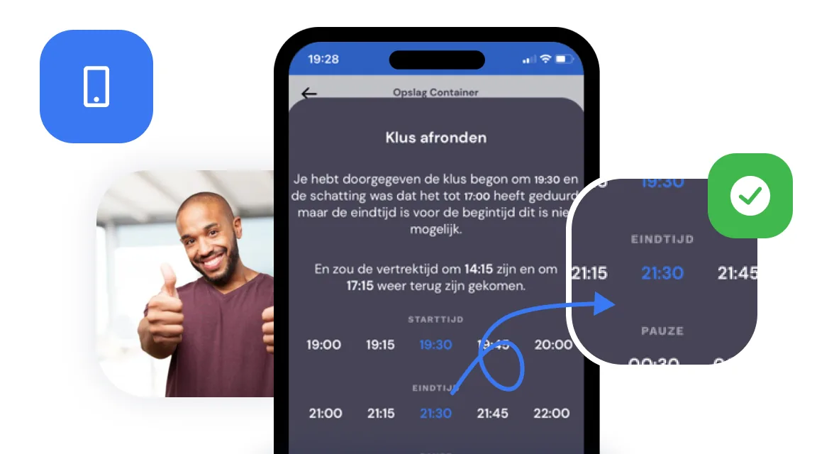 Capture d’écran : Le chef d'équipe enregistre facilement toutes les heures facturables
