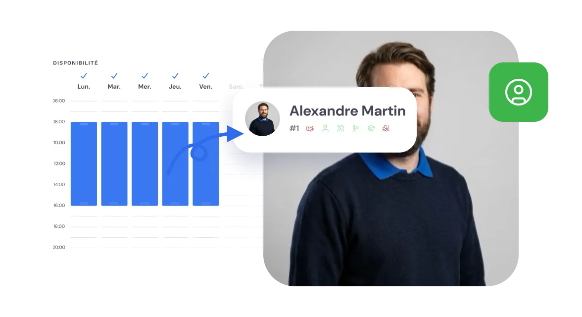 Disponibilité hebdomadaire d’un collaborateur dans le module RH de Bas